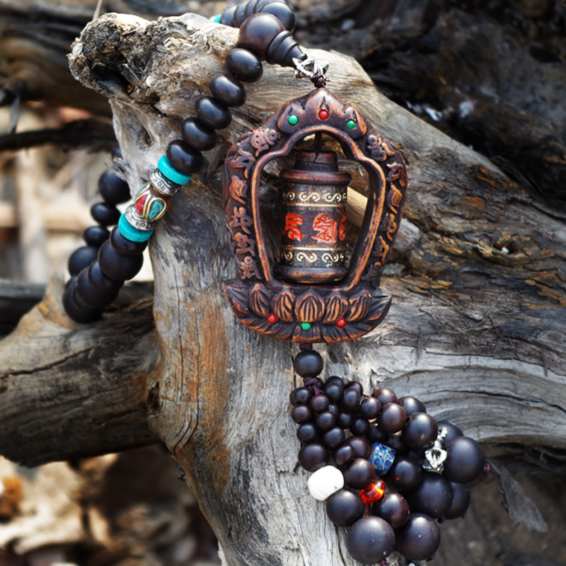 大有 雷击枣木经转轮筒 挂饰