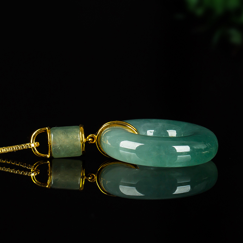 玉萌色 平安扣 翡翠吊坠