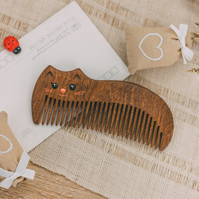 谭木匠 呆萌小猫柚木梳