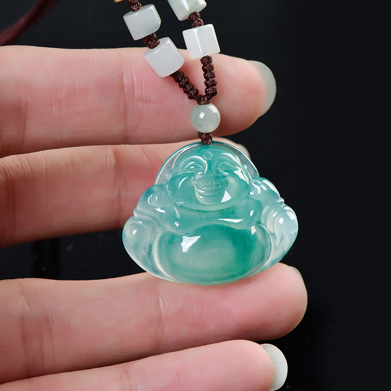 碧玉尊 笑佛翡翠吊坠