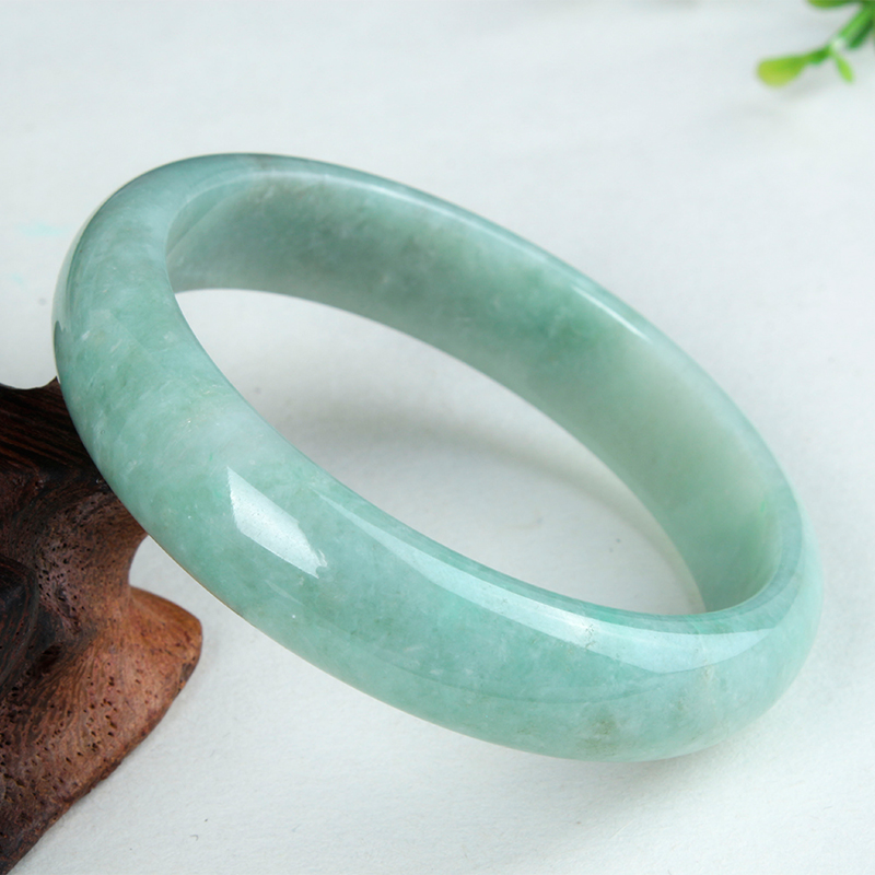 艾选潮品 老坑面料翡翠手镯