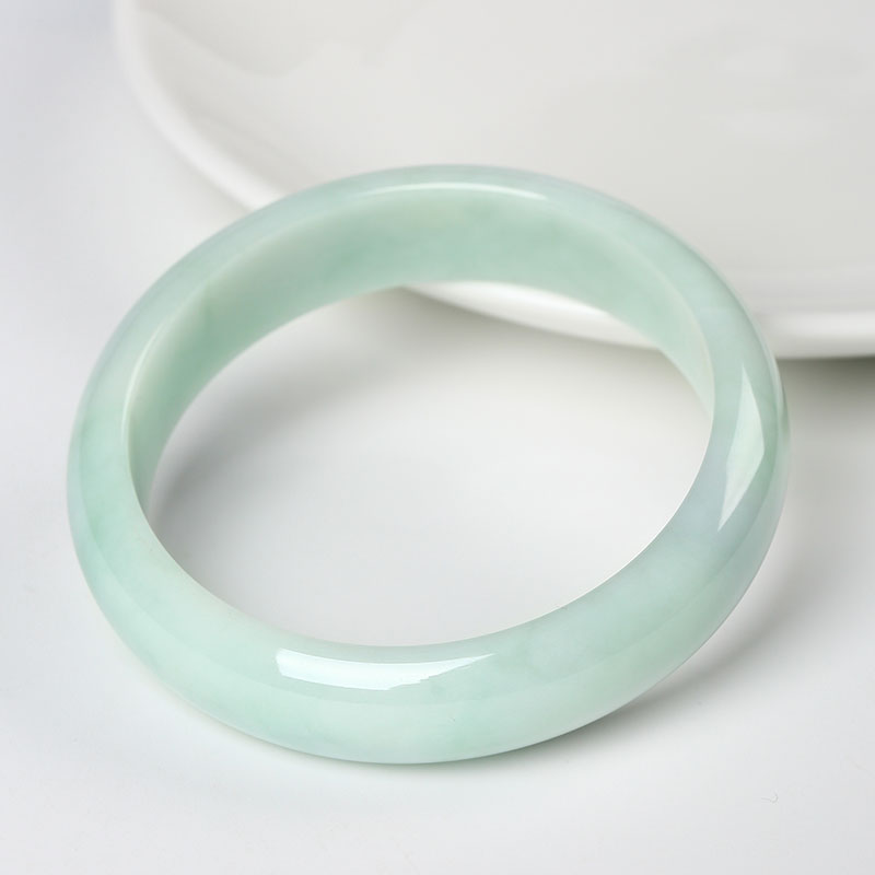 凤禧 淡绿圆满翡翠手镯