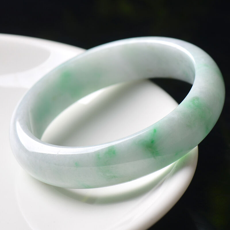 可玉可求 宽条 翡翠手镯
