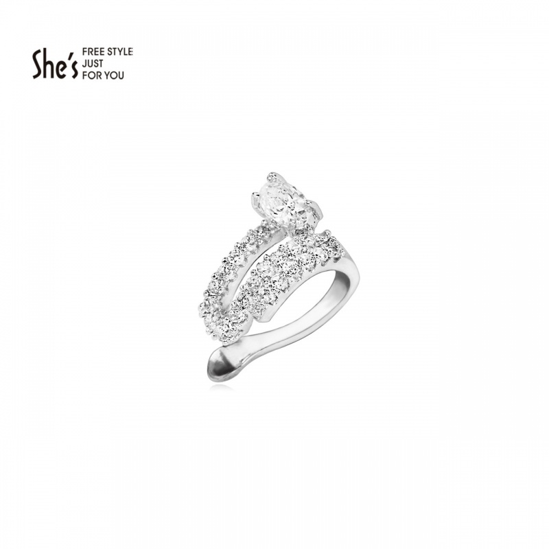 shes 氧化锆无耳洞耳饰