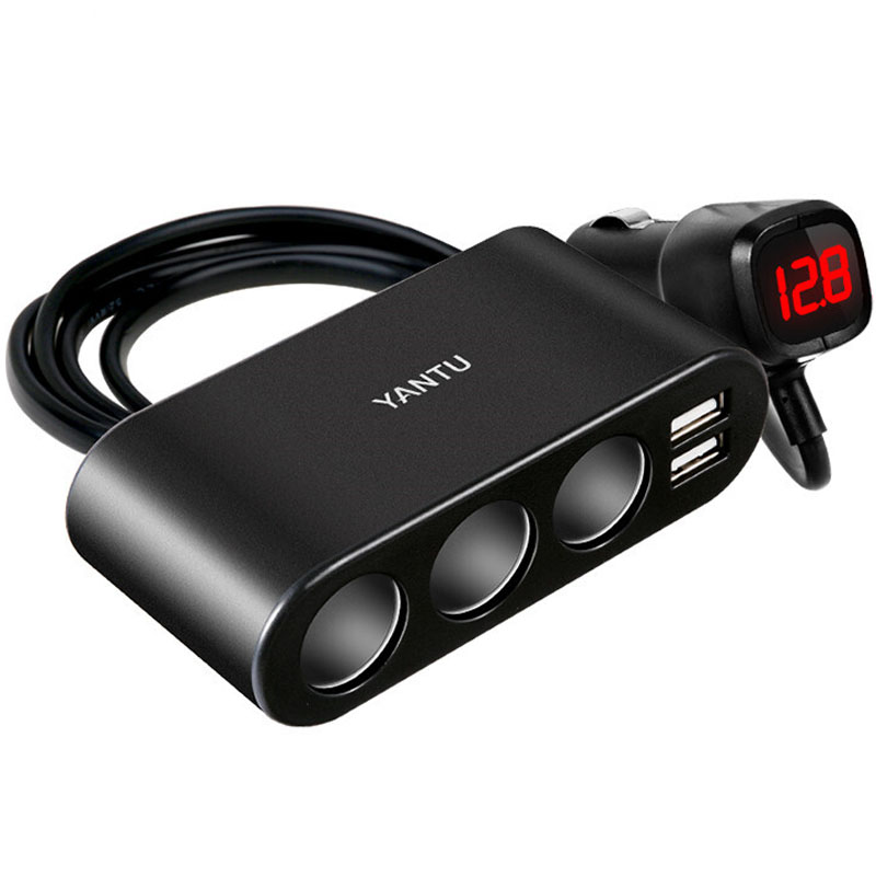 沿途 一拖三点烟器充电器