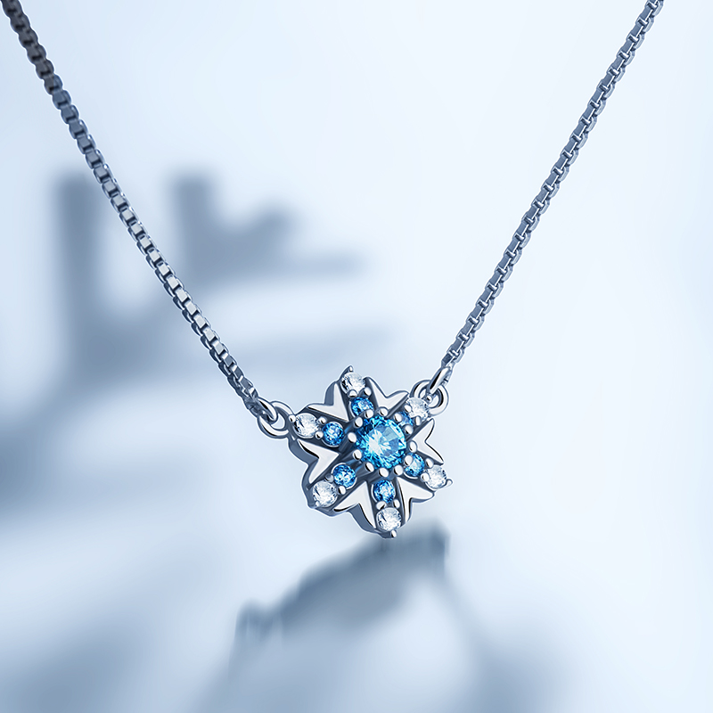 海盗船 锆石雪花长款项链