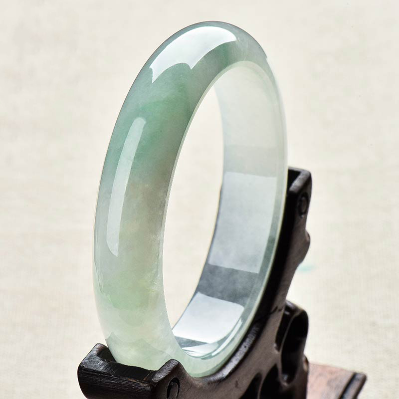 绿翠玉楼 冰种飘花翡翠手镯