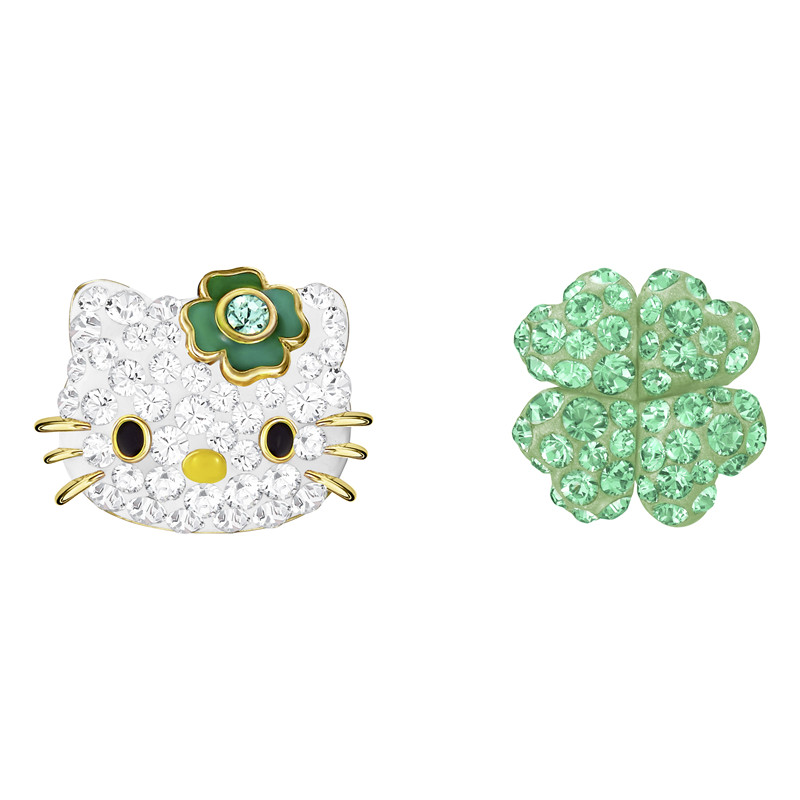 施华洛世奇 彩色凯蒂猫耳钉