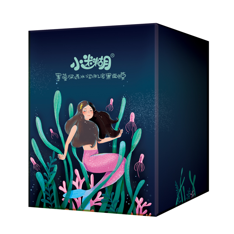小迷糊 墨藻深透水润肌密黑面膜