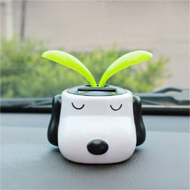 亲蓝 车载太阳能苹果花汽车摆件