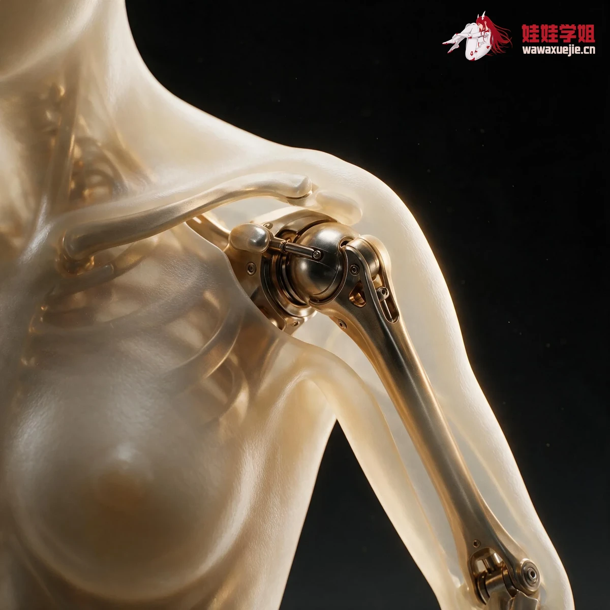 娃娃学姐 航空合金骨架关节特写