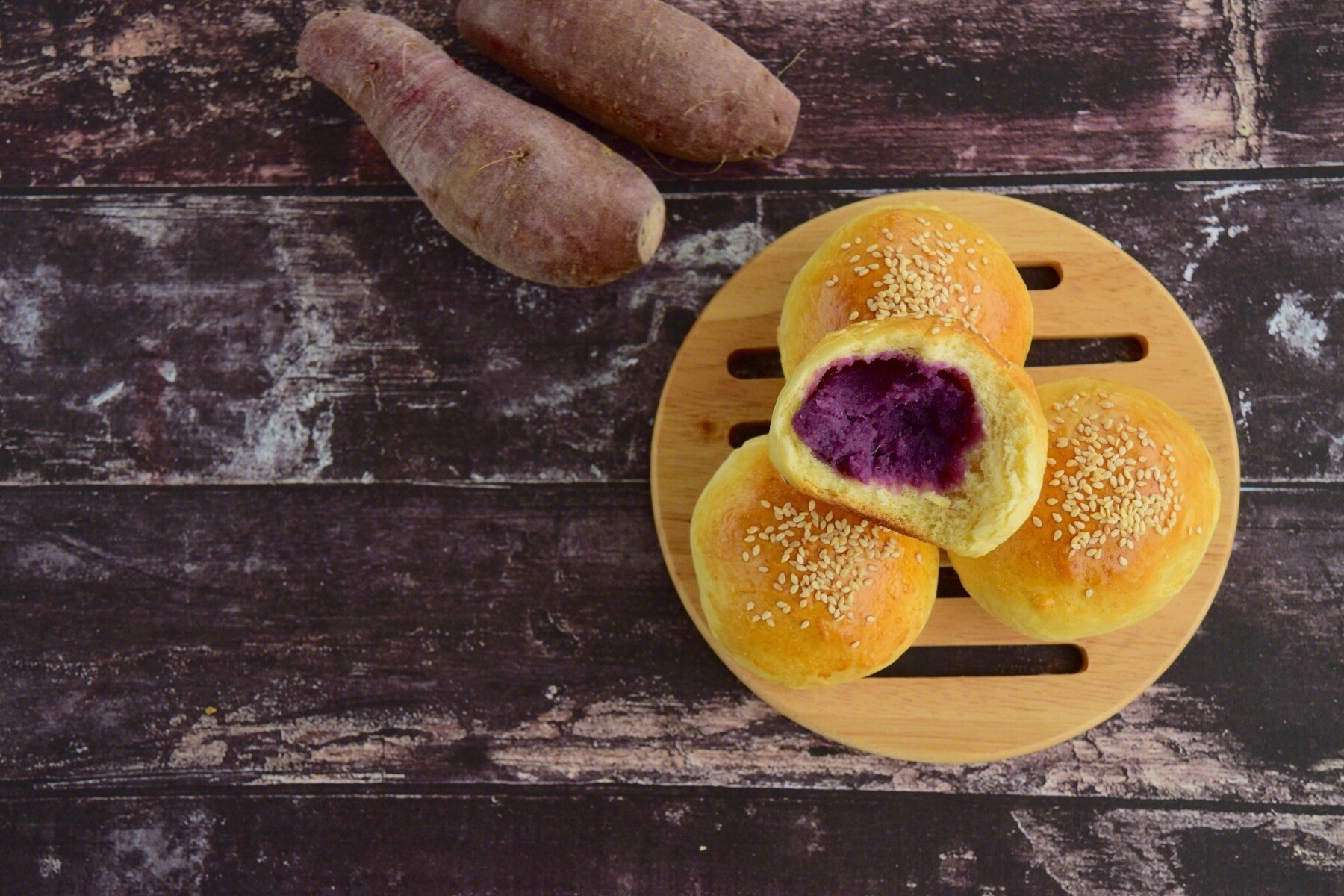 土司和紫薯竟然还可以这样吃？会拉丝的紫薯土司卷教程-JinMo之家