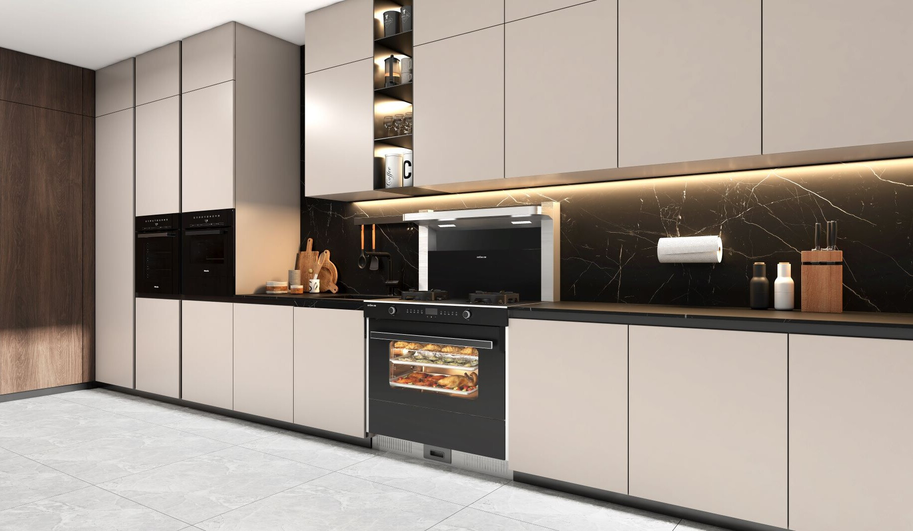 开放式厨房怎么布置合理?集成灶搞定!-JinMo之家