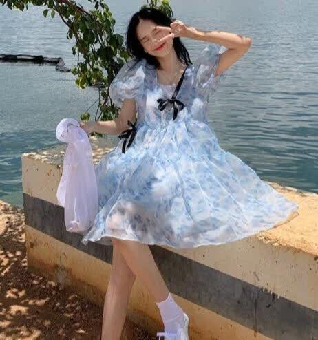 法式甜美泡泡袖连衣裙，满满的公主心-JinMo之家