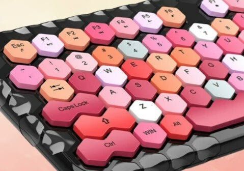 MOFIIHoney Plus 粉色混彩键鼠套装：高颜值优性能，更懂少女心！的第2张示图