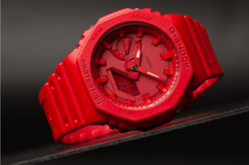 卡西欧简约薄款G-SHOCK,气场全开的高级红!-JinMo之家