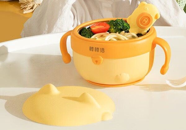 棒棒猪辅食碗，三层隔热，有效避免烫手的第2张示图
