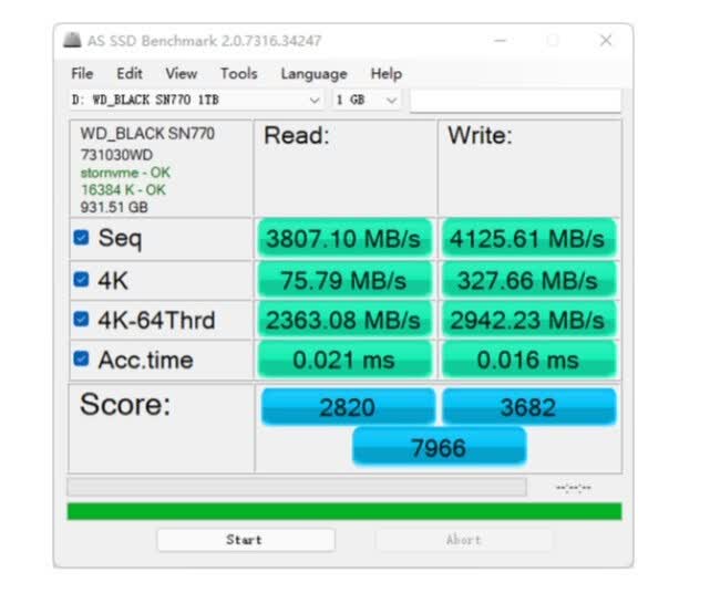 WD BLACK SN770硬盘性能测试的第4张示图