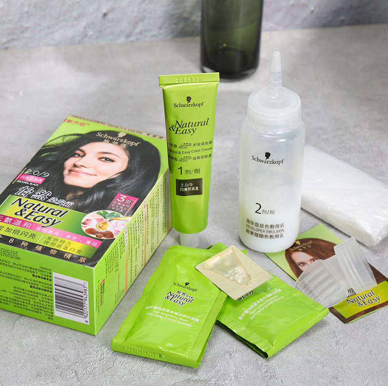 我自己在家染发啦！施华蔻怡然闪亮珍珠黑染发霜打造减龄黑-JinMo之家