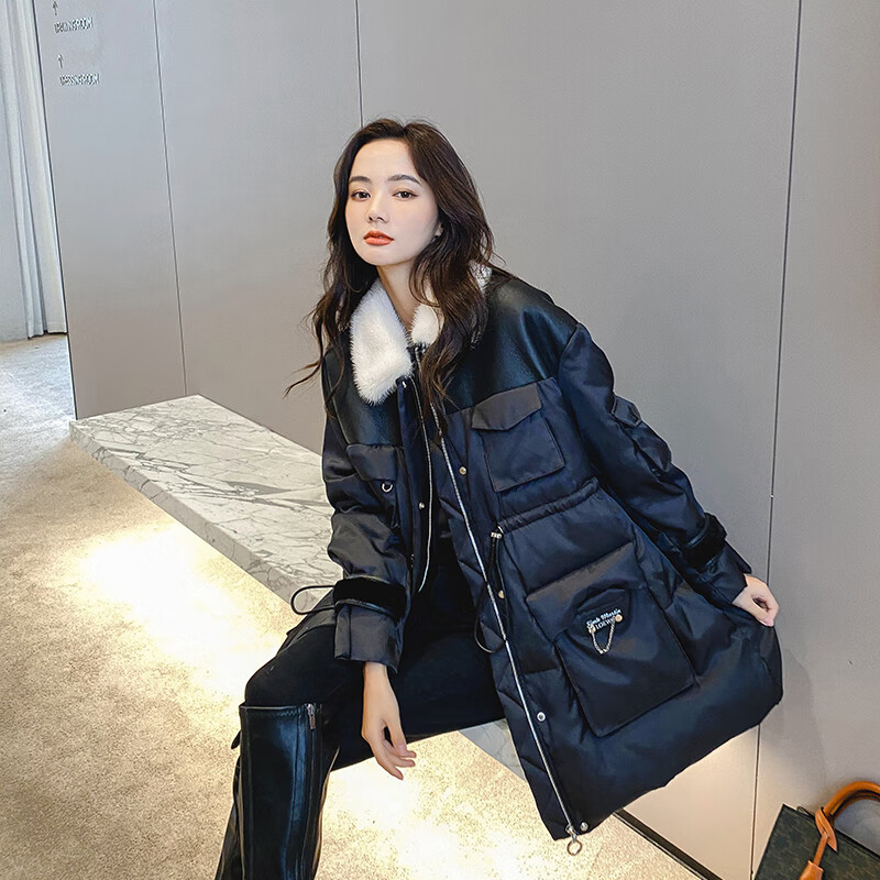 今年最美皮毛一体拼接羽绒服你get了吗-JinMo之家