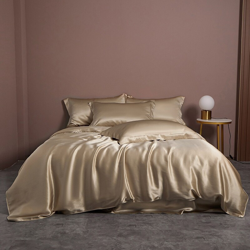 手感细腻软又滑，清淡素雅显气质，枕水人家真丝四件套-JinMo之家