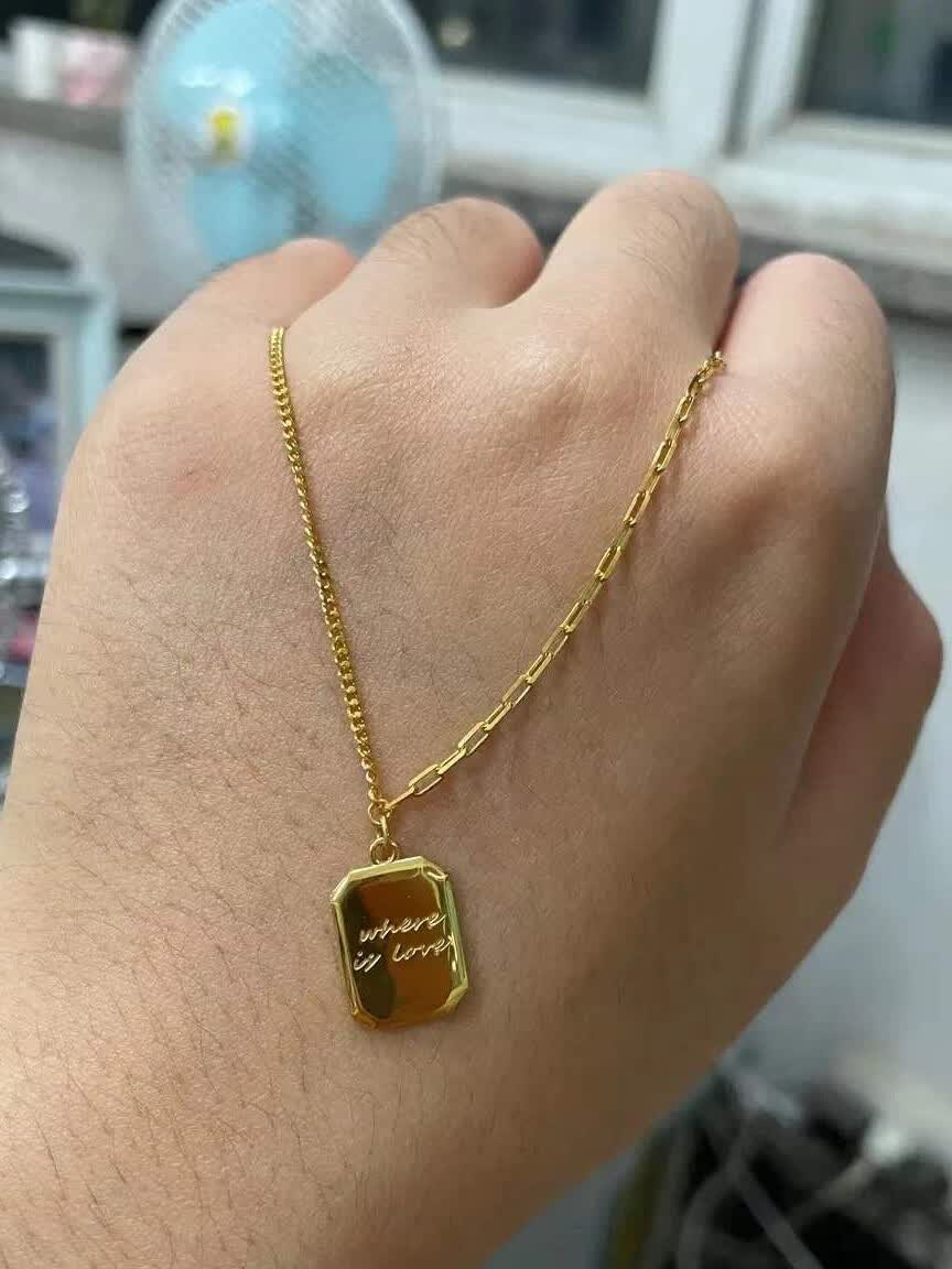 六福珠宝足金巧克力小方牌细节精致，质感足！-JinMo之家