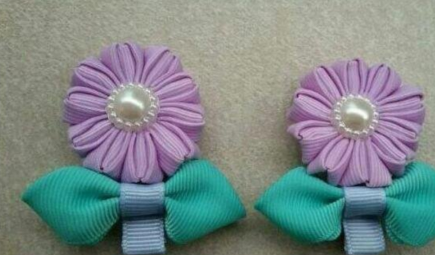 漂亮紫色小花发卡的手工制作步骤教程-JinMo之家