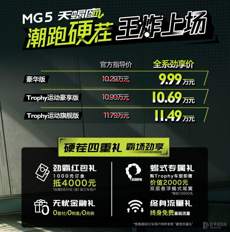MG5天蝎座上市官方指导价10.29-11.79万-JinMo之家