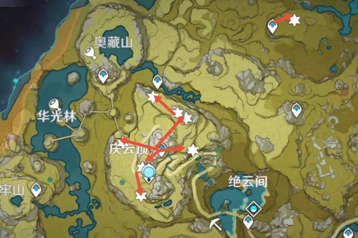 《原神》魔晶矿采集路线图