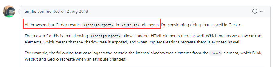 WebKit策略：<foreignObject>可用于绘制svg中的html标签，但与<use>搭配不生效