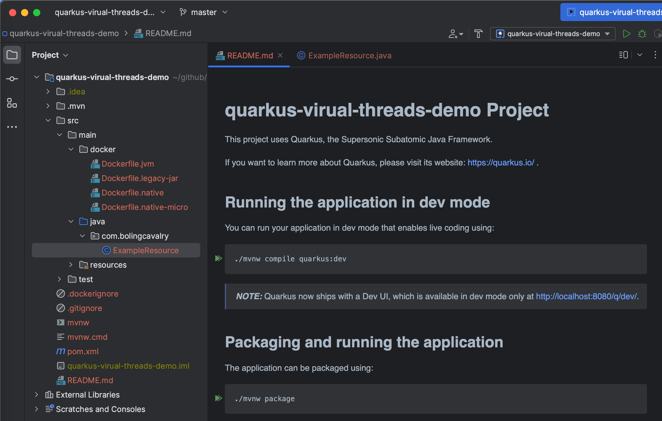 支持JDK19虚拟线程的web框架，之二：完整开发一个支持虚拟线程的quarkus应用