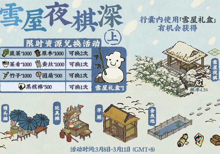 《江南百景图》雪屋夜棋深活动怎么玩