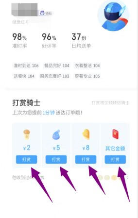 《饿了么》打赏骑手方法