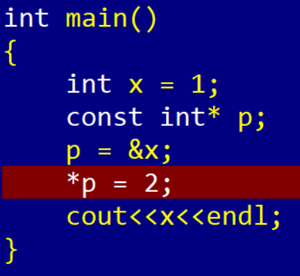 C++ 中指针常量、指向常量的指针、引用类型的常量