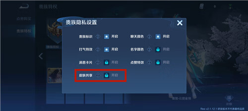《王者荣耀》v10共享皮肤在哪里