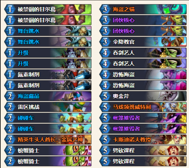 《炉石传说》武器突袭战卡组推荐