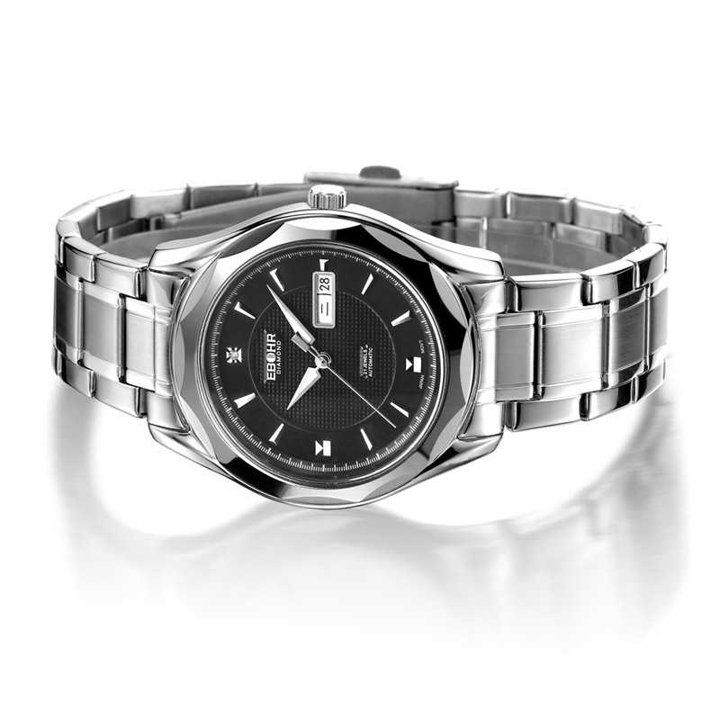 依波(ebohr)手表 都市经典系列钨钢圈镶钻机械情侣表男表10110119