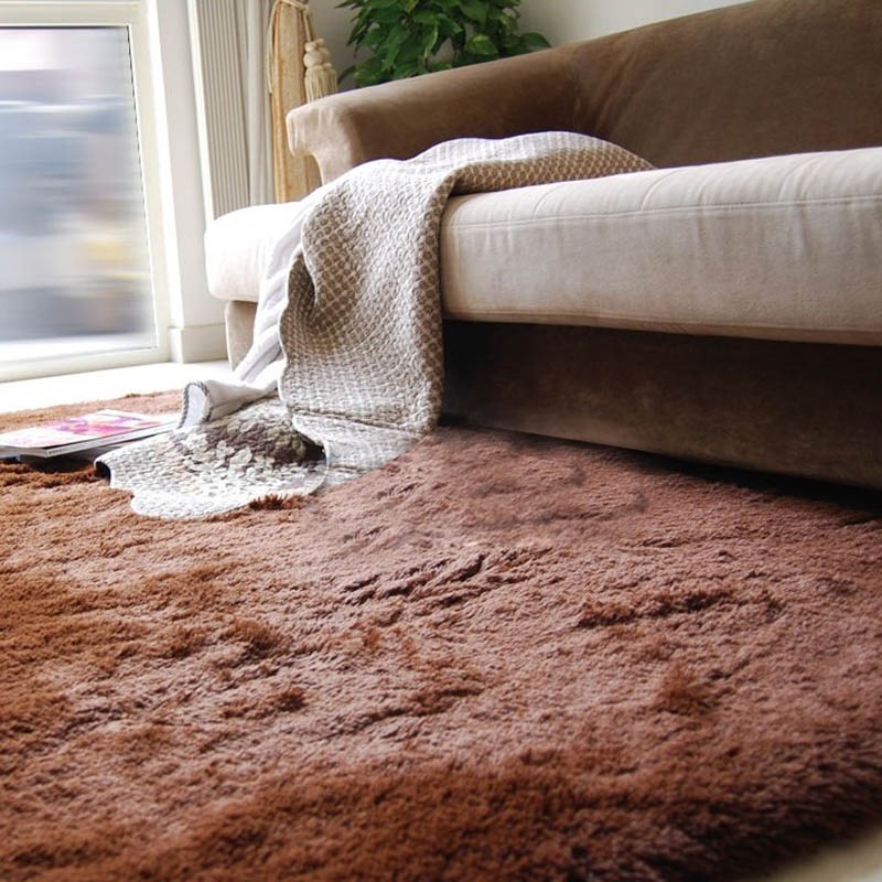 青苇 加柔 高毛丝绒 客厅地毯120x160cm 咖啡色【图片 价格 品牌 评论