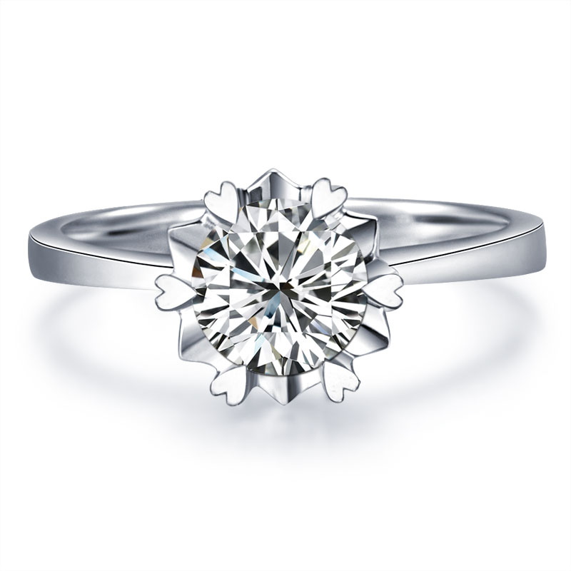 鑫万福 18k白金50分si fg结婚钻石女戒 0 30分de色