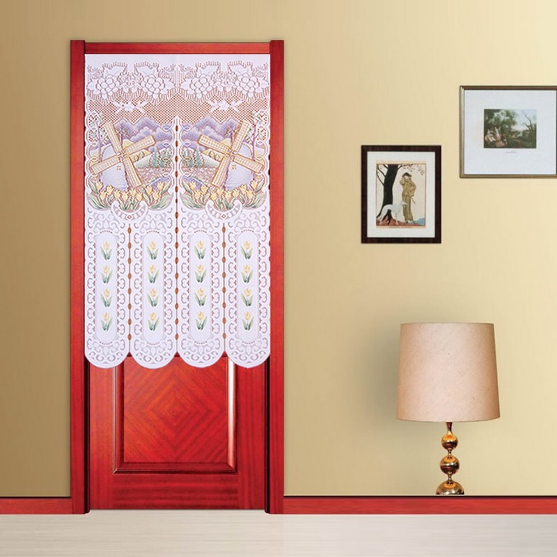 风车针织单面印花门帘85x150cm配门帘杆【图片 价格 品牌 评论】-京东