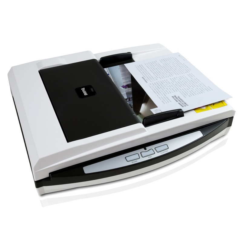 明基(benq) f902 双通道双面高速扫描仪 a4幅面adf馈纸式和平板式扫描