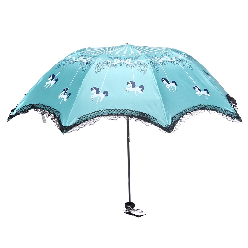 天堂伞 旋转木马三折晴雨伞33021e兰色【图片 价格 品牌 评论】-京东