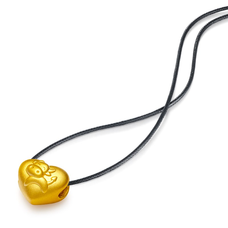 周大福 q版十二生肖勤劳牛 定价足金黄金转运珠/吊坠 r14895