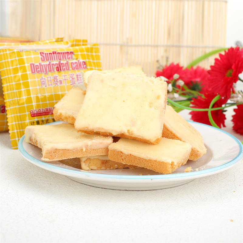 向日葵白巧克力涂层干蛋糕片400g