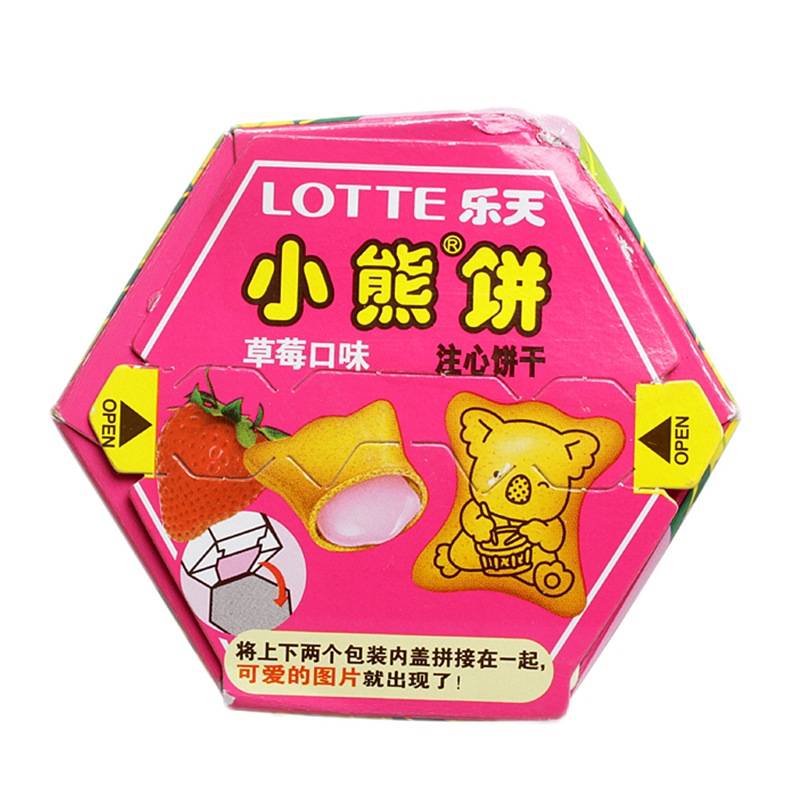 乐天(lotte) 小熊饼干 草莓口味 49g 盒装【图片 价格 品牌 评论】