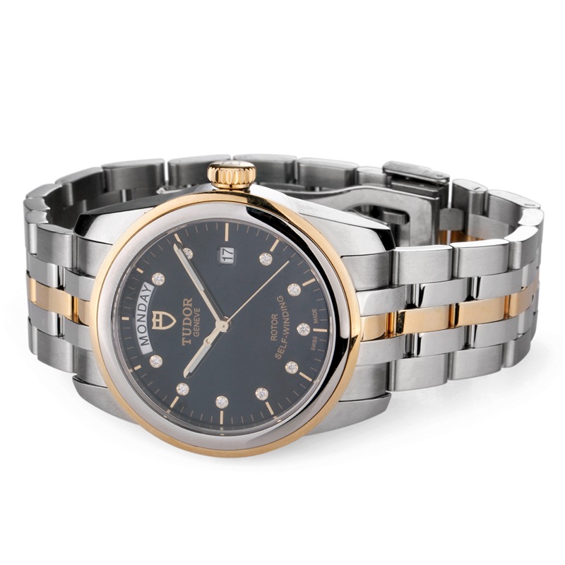 帝舵(tudor)手表 骏玉系列机械男表双日历56003-68063黑盘10钻