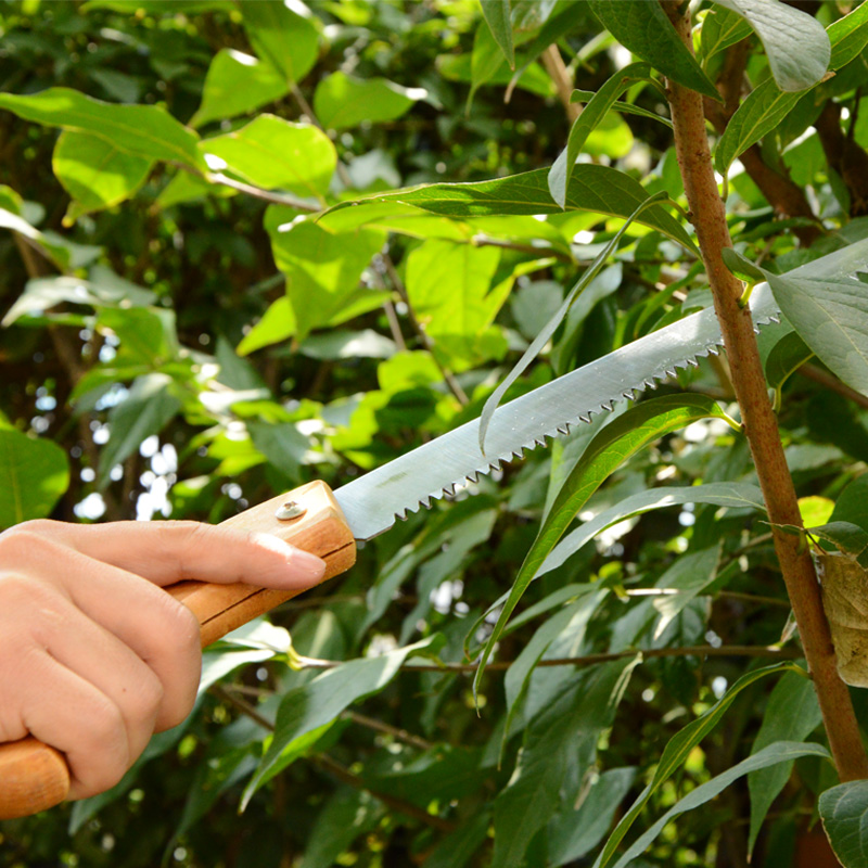 斯特克园艺工具 木柄手锯 剪枝锯 树枝锯 园艺锯 长40cm镂花手柄