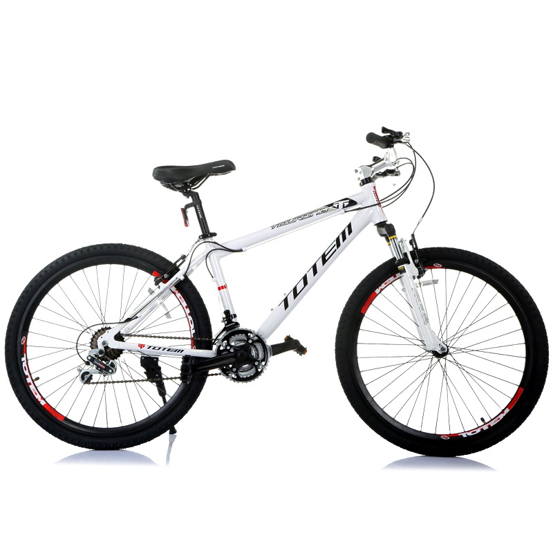 totem图腾变速山地自行车超值款 铝合金车架 26寸21速 白色【图片
