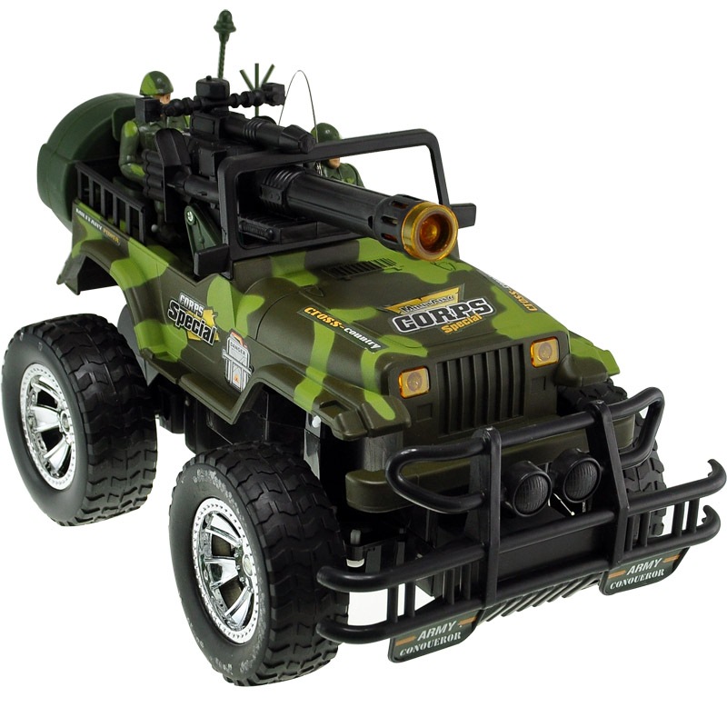 伶俐宝 1:12 无线遥控玩具玩具 绿色悍马军车 军事作战车 llb-9488