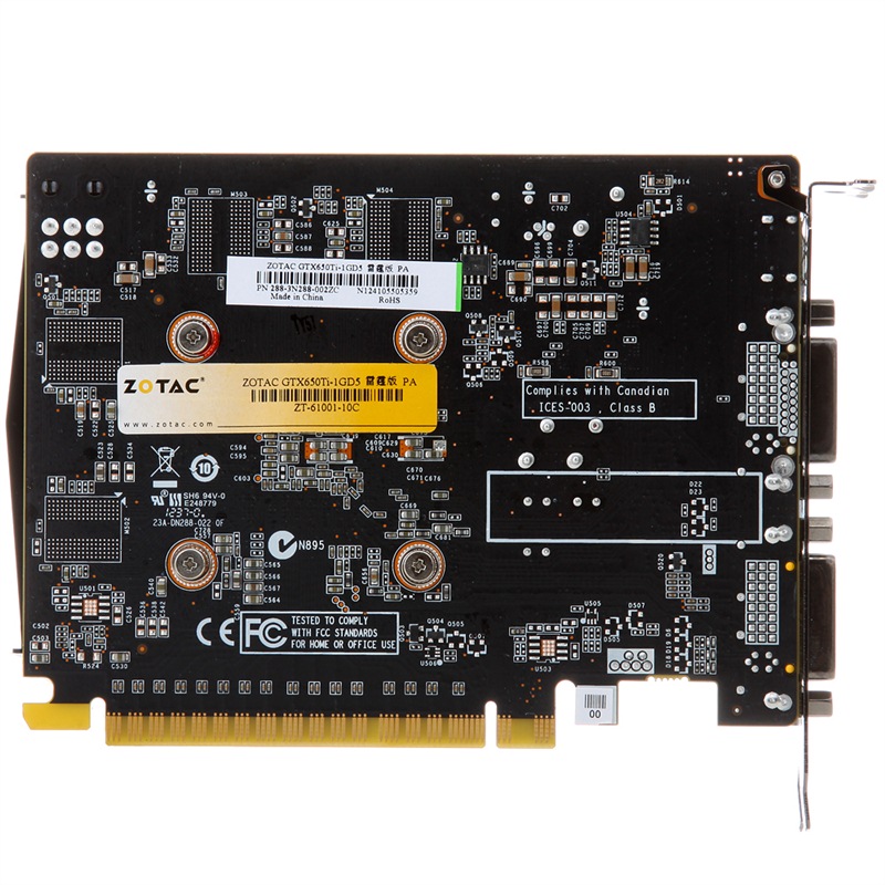 索泰(zotac) gtx650ti-1gd5 雷霆版 pa 941/5400 1024mb/128bit gddr5
